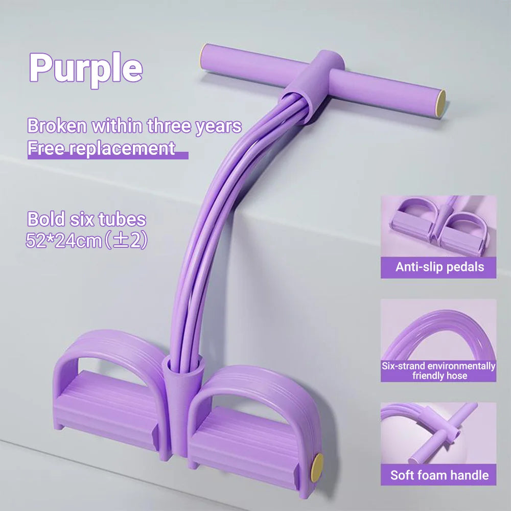 Bande de résistance à 6 tubes, corde de Tension multifonction, bandes de Fitness, extracteur de pédale de Yoga élastique à 6 tubes pour exercices sportifs en salle de sport