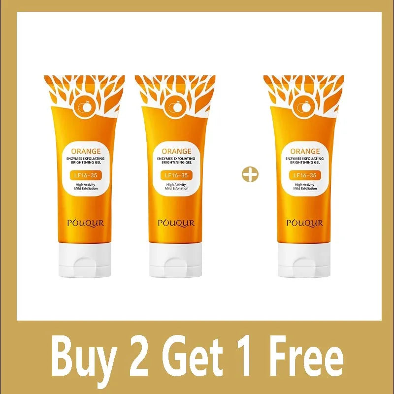 Gel exfoliant et nettoyant pour le visage à l'orange contre les imperfections
