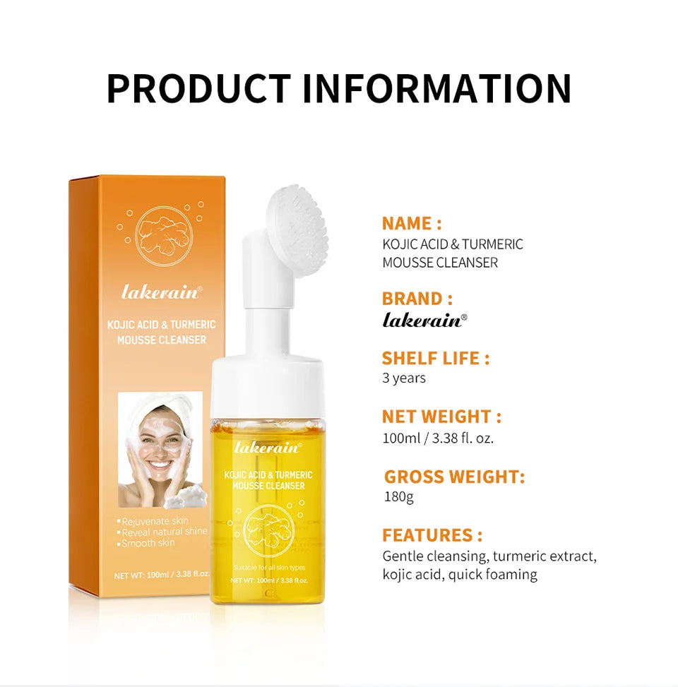 Mousse Nettoyante Visage Curcuma Yanerain - Anti-Points Noirs 100ml