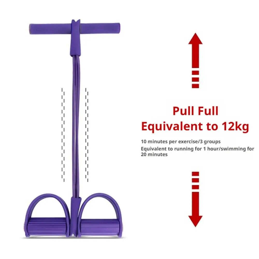 Bandes de résistance de fitness-4 extracteur de cheville de pédale de tube-bande d'exercice de corde d'étirement de jambe assise, bandes de fitness d'étirement d'entraînement