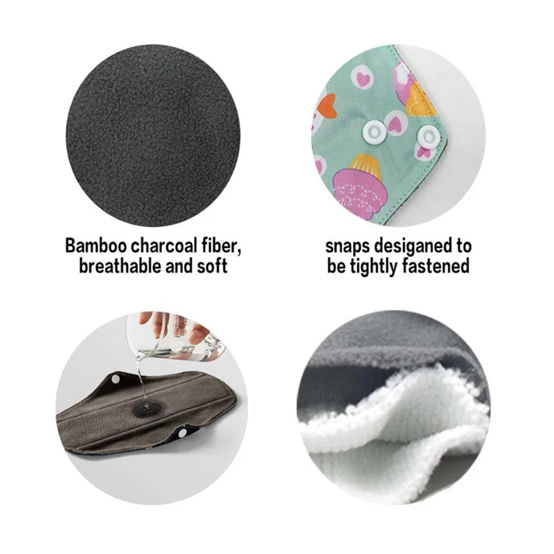 Serviettes Menstruelles Réutilisables Bio - Flux Fort Lavables Bambou