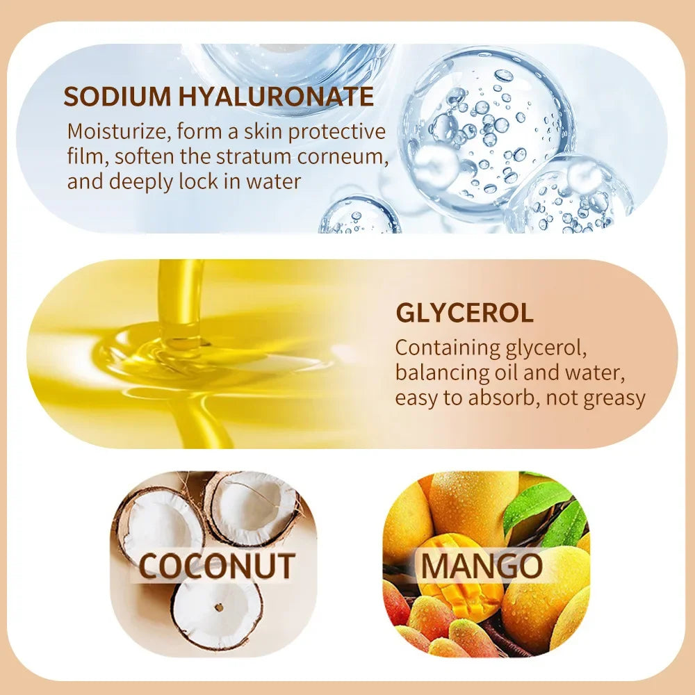 Crème Réparatrice Corps Mangue 200ml - Hydratation Intense Peau Sèche