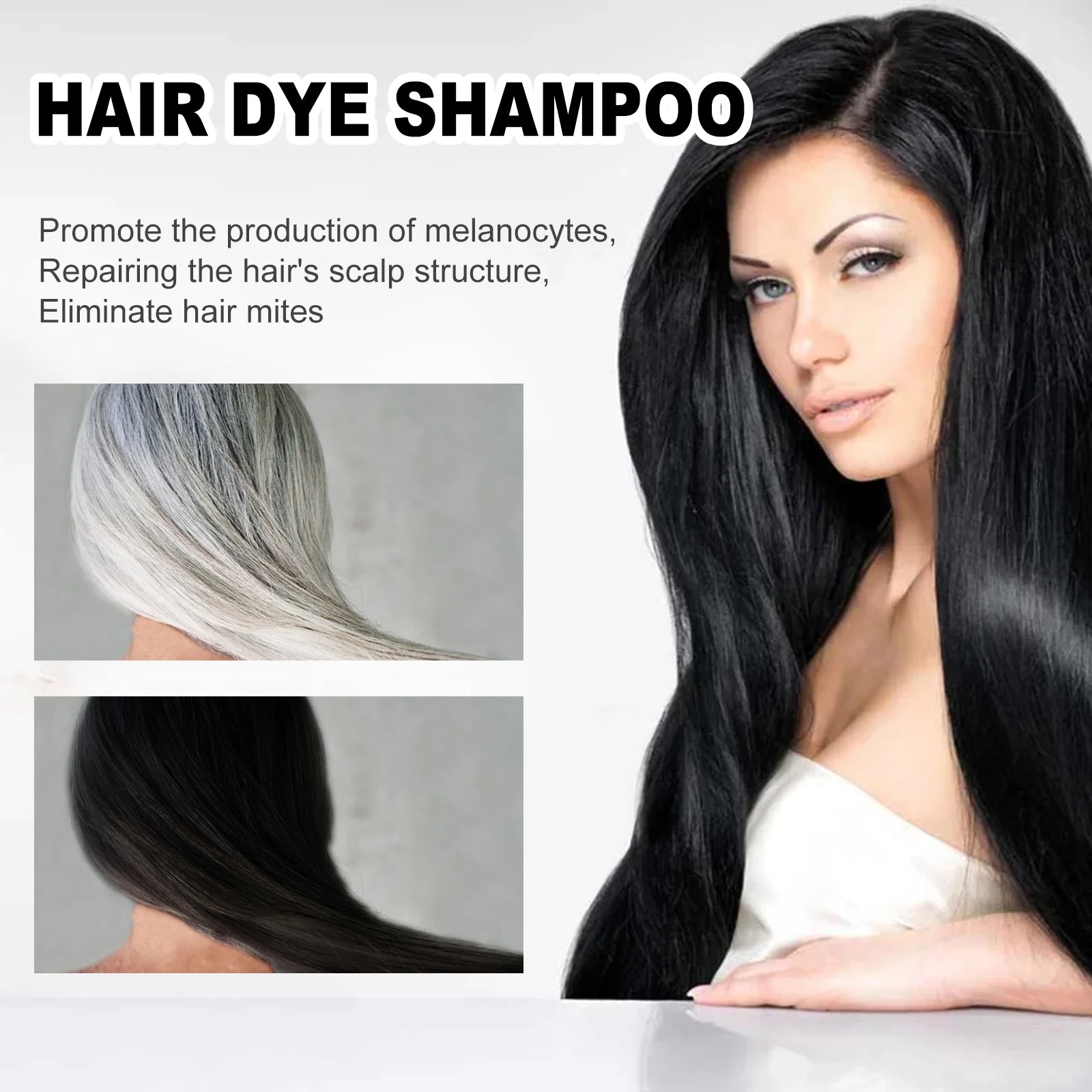 Eelhoe 100ml shampooing de teinture pour cheveux 3 en 1