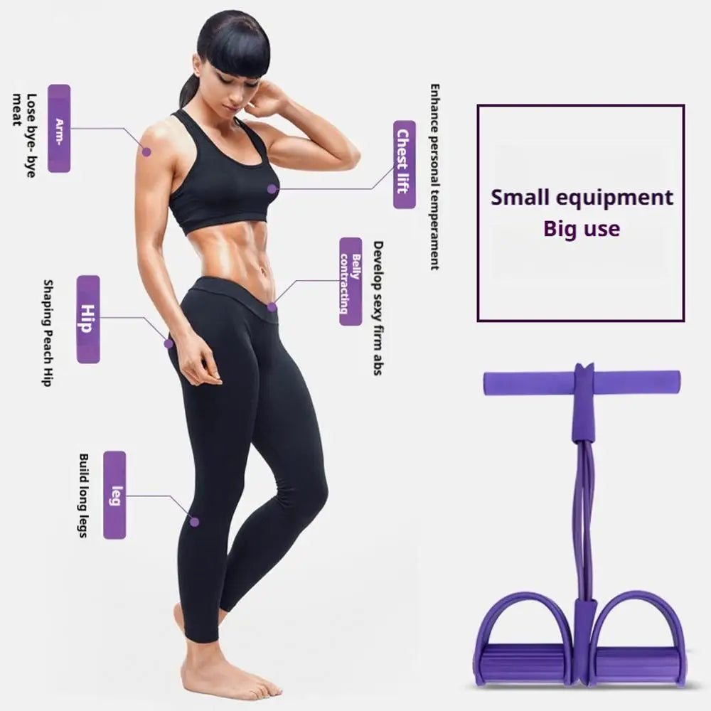 Bandes de résistance de fitness-4 extracteur de cheville de pédale de tube-bande d'exercice de corde d'étirement de jambe assise, bandes de fitness d'étirement d'entraînement