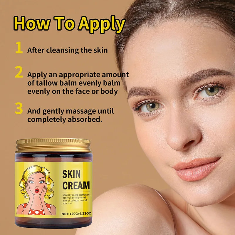 Baume fouetté au Tallow de bœuf et au miel visage et corps
