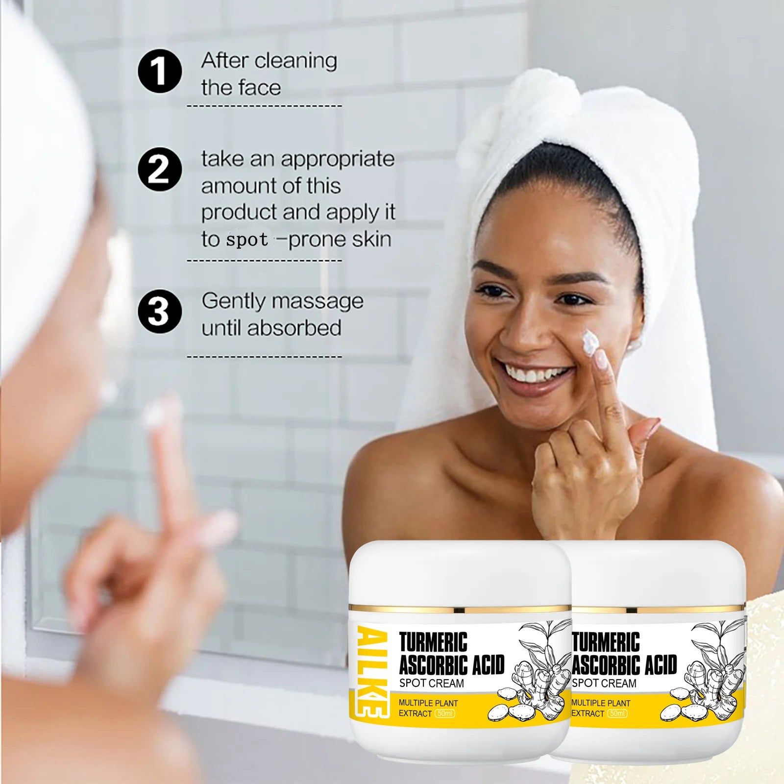Kit Soins Curcuma Bio AILKE - Anti-Acné Éclaircissant Teint Uniforme