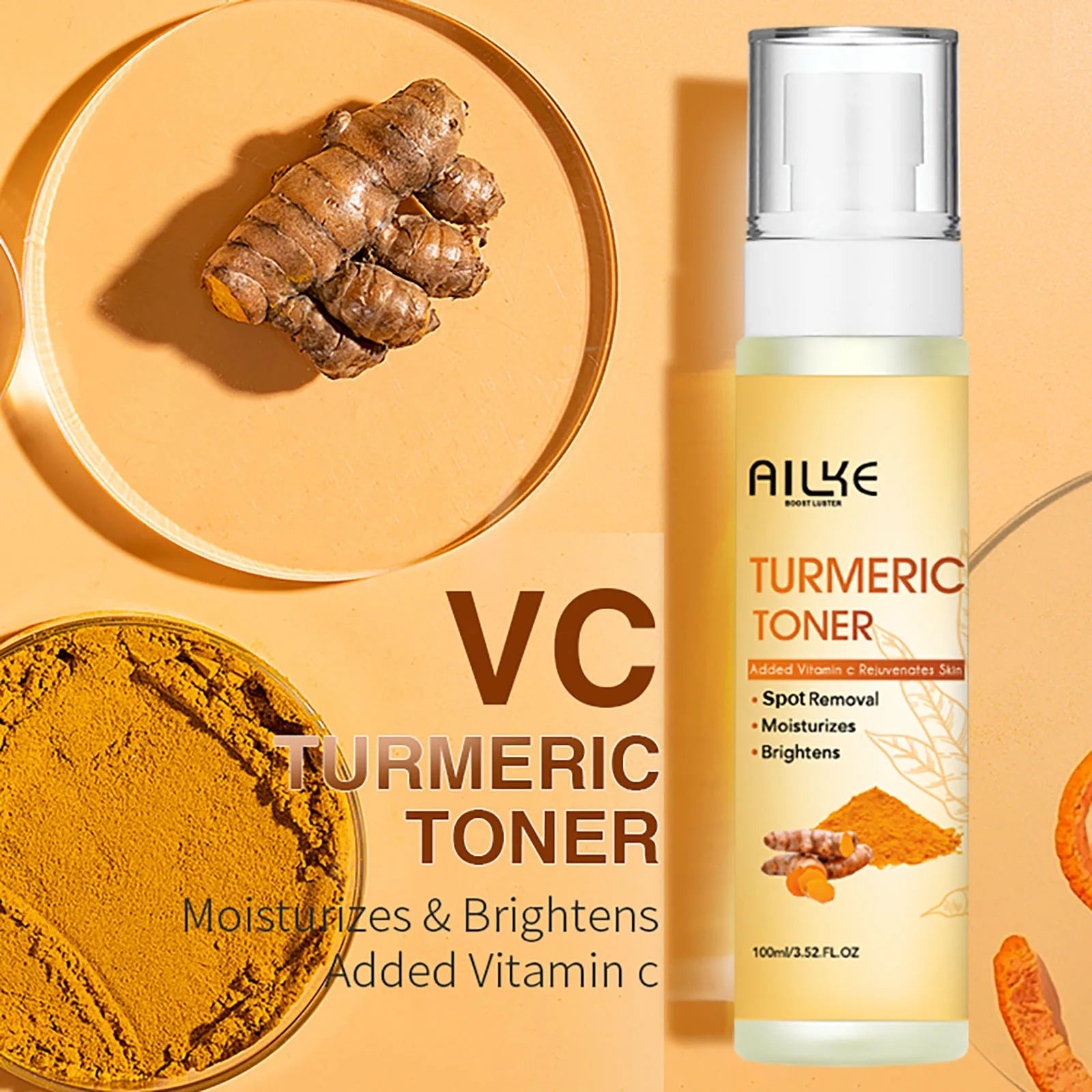 Kit Soins Curcuma Bio AILKE - Anti-Acné Éclaircissant Teint Uniforme