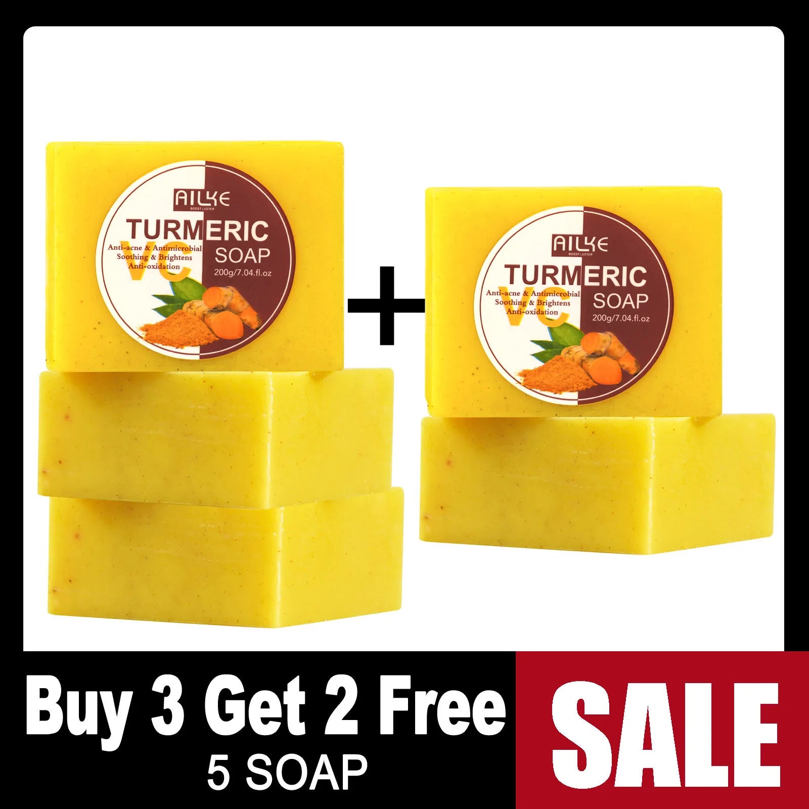 Kit Soins Curcuma Bio AILKE - Anti-Acné Éclaircissant Teint Uniforme