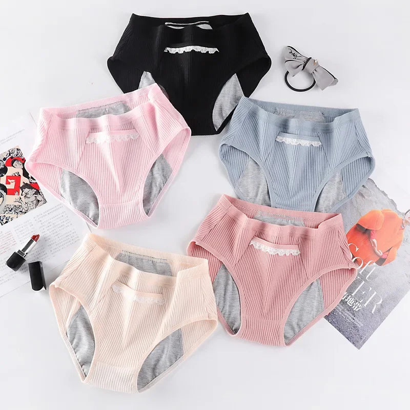 Culotte menstruelle en coton anti-fuite, respirante, sexy, pour femmes et filles