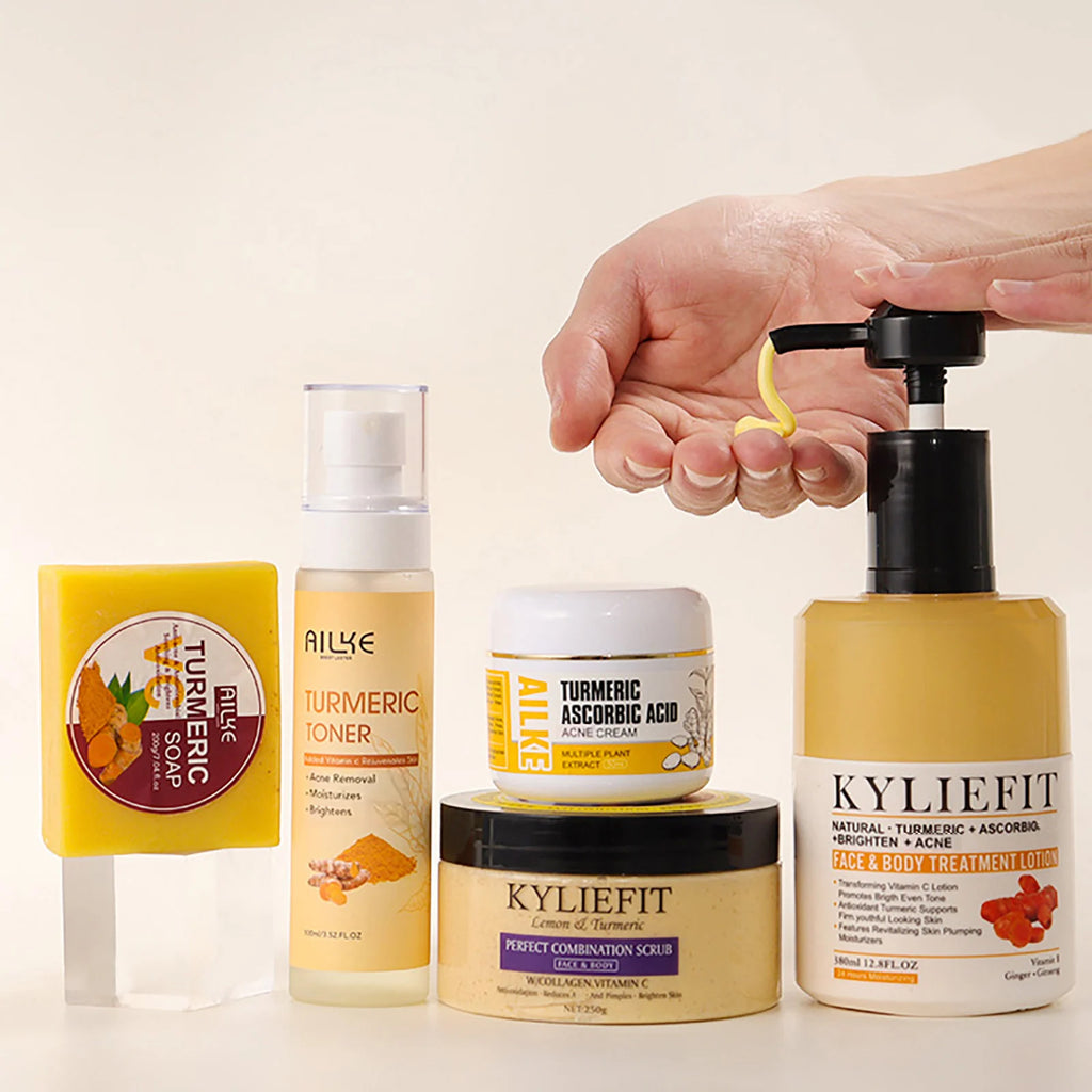 Kit Soins Curcuma Bio AILKE - Anti-Acné Éclaircissant Teint Uniforme
