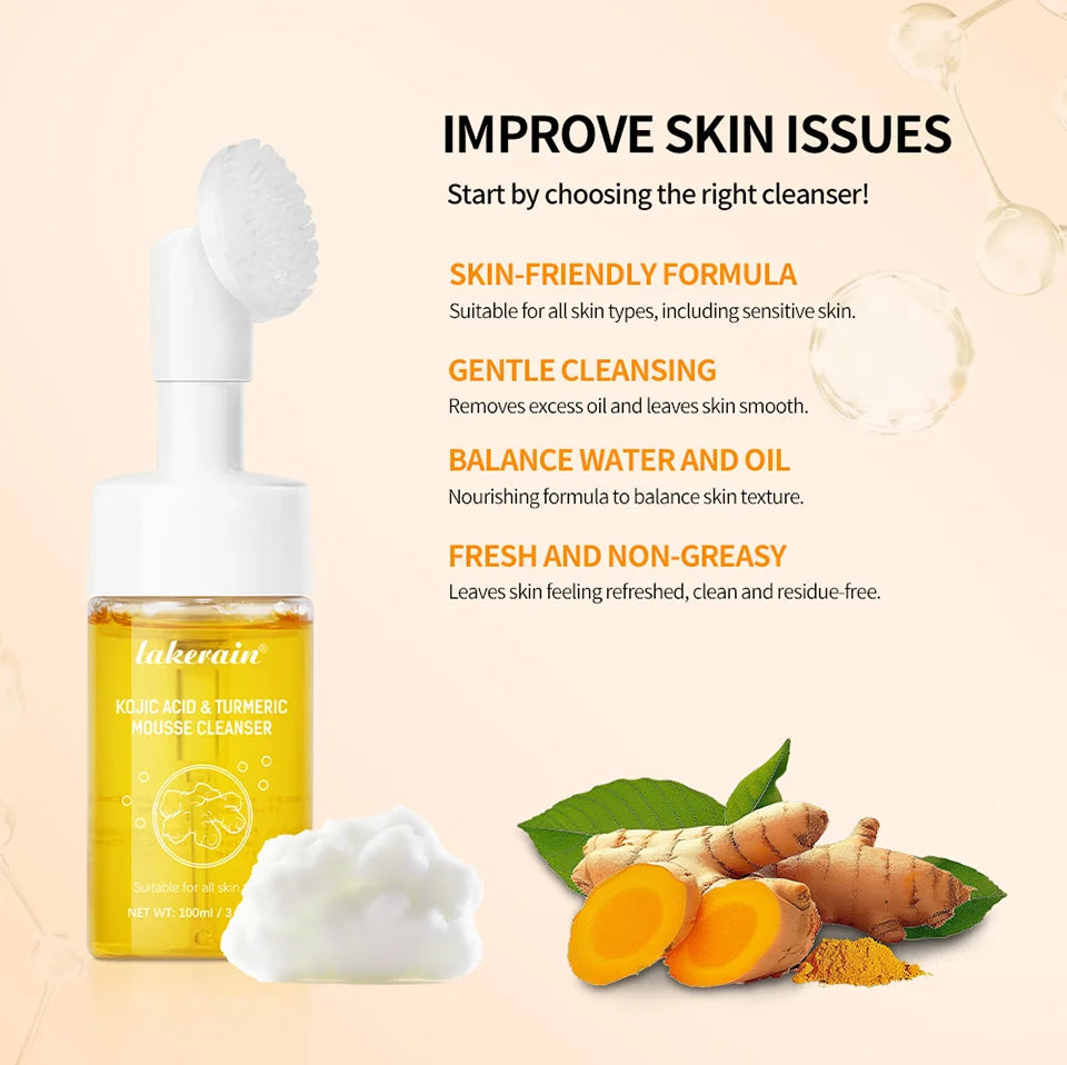 Mousse Nettoyante Visage Curcuma Yanerain - Anti-Points Noirs 100ml