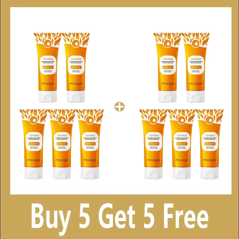 Gel exfoliant et nettoyant pour le visage à l'orange contre les imperfections