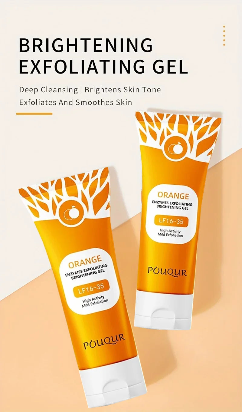 Gel exfoliant et nettoyant pour le visage à l'orange contre les imperfections