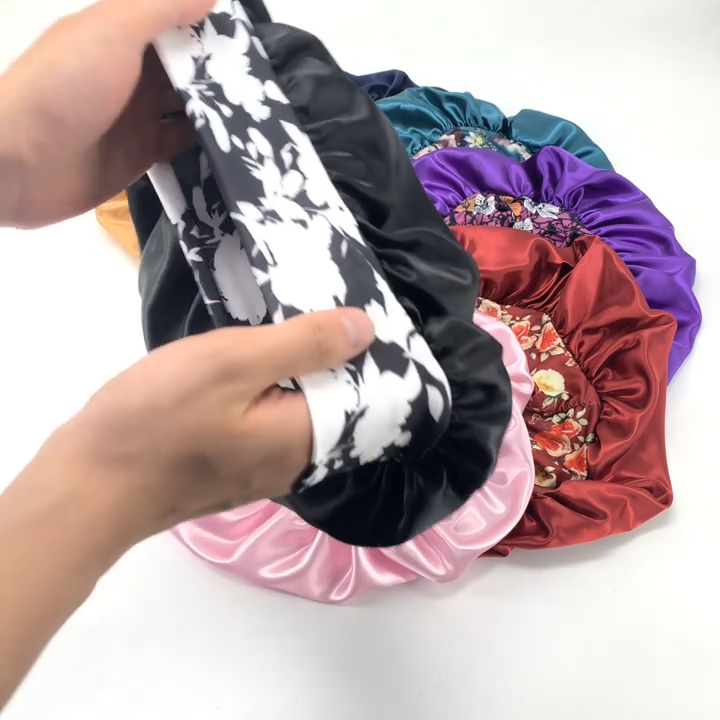 5 Bonnets Satin Élégants pour Femmes pour protection capillaire
