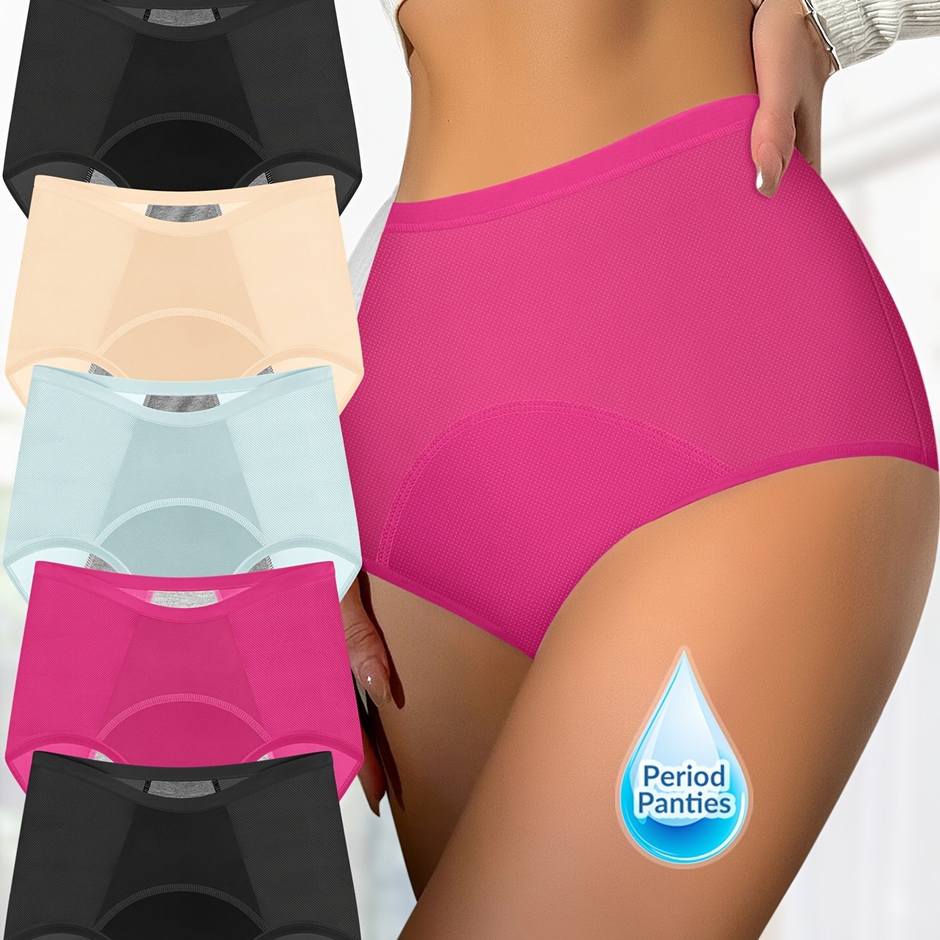 Pack de 5 Culottes Menstruelles MEIYATING pour Femmes - Flux Abondant, Respirantes et Absorbants avec Panneaux Aérés