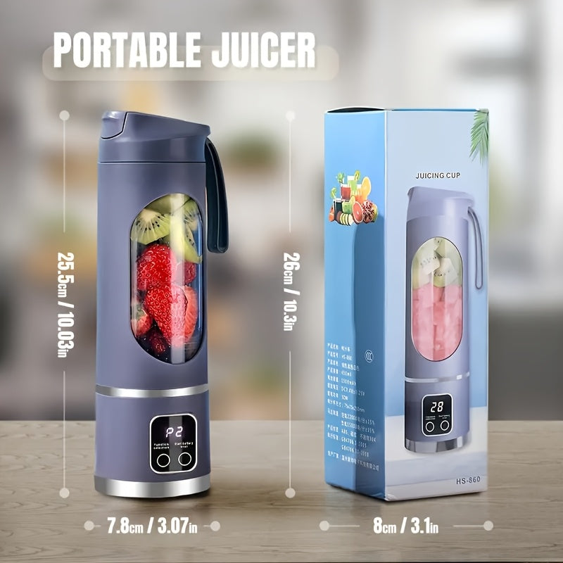 Mixeur Portable USB avec Affichage Numérique, Lame en Acier Inoxydable et Grande Capacité