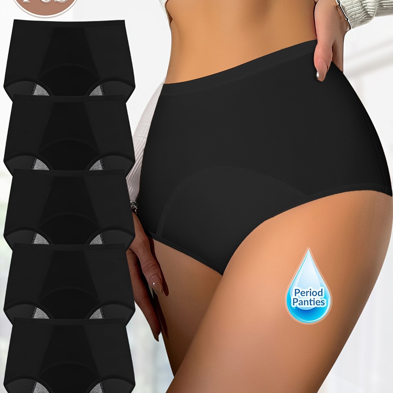 Pack de 5 Culottes Menstruelles MEIYATING pour Femmes - Flux Abondant, Respirantes et Absorbants avec Panneaux Aérés
