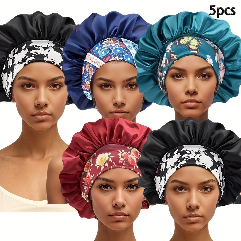 5 Bonnets Satin Élégants pour Femmes pour protection capillaire