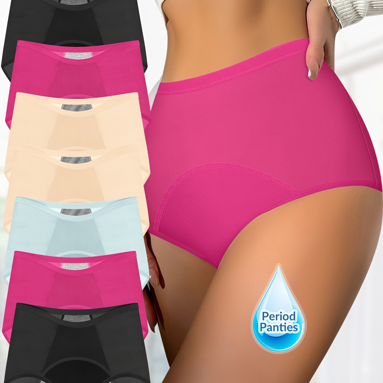 Lot de 7 culottes sans couture anti-fuites, sexy et confortables, extensibles et respirantes, lingerie et sous-vêtements pour femmes